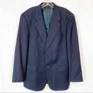 Mens Tallia Homo Wool Navy Blue Blazer Jacket